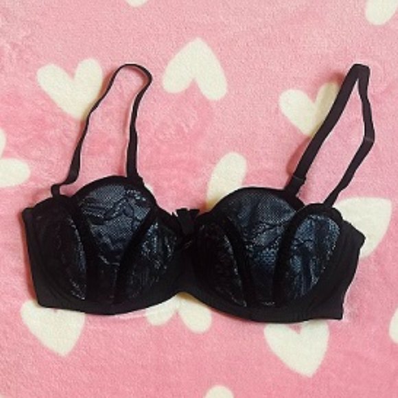 Kiss Me Deadly blue & black lace Tempest bra 32C - Picture 5 of 6